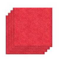 Sch! Acoustic Wall Tile - Set of 4 - Bevelled Edge - Square - Poppy Red