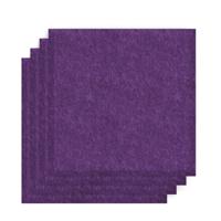 Sch! Acoustic Wall Tile - Set of 4 - Bevelled Edge - Square - Plum Purple