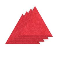 Sch! Acoustic Wall Tile - Set of 4 - Bevelled Edge - Triangle - Poppy Red