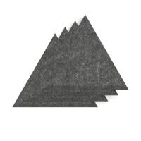 Sch! Acoustic Wall Tile - Set of 4 - Bevelled Edge - Triangle - Graphite Charcoal