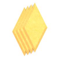 Sch! Acoustic Wall Tile - Set of 4 - Bevelled Edge - Diamond - Buttercup Yellow