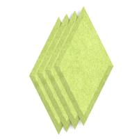 Sch! Acoustic Wall Tile - Set of 4 - Bevelled Edge - Diamond - Lime Green