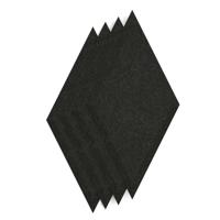 Sch! Acoustic Wall Tile - Set of 4 - Bevelled Edge - Diamond - Raven Black