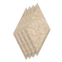 Sch! Acoustic Wall Tile - Set of 4 - Bevelled Edge - Diamond - Oatmeal Beige