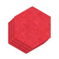 Sch! Acoustic Wall Tile - Set of 4 - Square Edge - Hexagon - Poppy Red