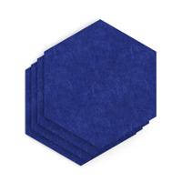 Sch! Acoustic Wall Tile - Set of 4 - Square Edge - Hexagon - Cobalt Blue