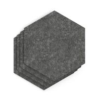 Sch! Acoustic Wall Tile - Set of 4 - Square Edge - Hexagon - Graphite Charcoal
