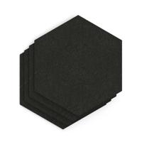 Sch! Acoustic Wall Tile - Set of 4 - Square Edge - Hexagon - Raven Black