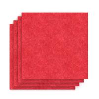 Sch! Acoustic Wall Tile - Set of 4 - Square Edge - Square - Poppy Red