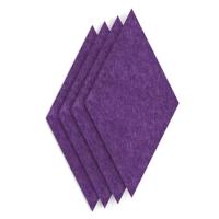 Sch! Acoustic Wall Tile - Set of 4 - Square Edge - Diamond - Plum Purple