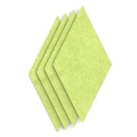 Sch! Acoustic Wall Tile - Set of 4 - Square Edge - Diamond - Lime Green