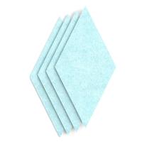 Sch! Acoustic Wall Tile - Set of 4 - Square Edge - Diamond - Sky Light Blue