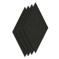 Sch! Acoustic Wall Tile - Set of 4 - Square Edge - Diamond - Raven Black