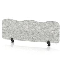Sch! Acoustic Desktop Screen - Wave - 1200 x 400mm - Pebble Light Grey