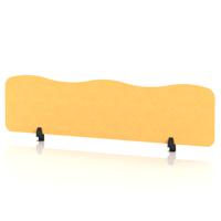 Sch! Acoustic Desktop Screen - Wave - 1600 x 400mm - Buttercup Yellow