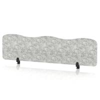 Sch! Acoustic Desktop Screen - Wave - 1600 x 400mm - Pebble Light Grey