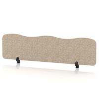 Sch! Acoustic Desktop Screen - Wave - 1600 x 400mm - Oatmeal Beige