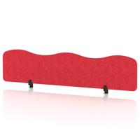 Sch! Acoustic Desktop Screen - Wave - 1800 x 400mm - Poppy Red