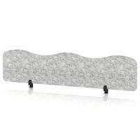 Sch! Acoustic Desktop Screen - Wave - 1800 x 400mm - Pebble Light Grey