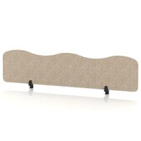 Sch! Acoustic Desktop Screen - Wave - 1800 x 400mm - Oatmeal Beige