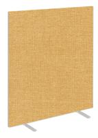 Impulse Plus Oblong 1650/1400 Floor Free Standing Screen Beige Fabric Light Grey Edges