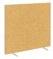 Impulse Plus Oblong 1650/1500 Floor Free Standing Screen Beige Fabric Light Grey Edges