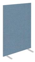 Impulse Plus Oblong 1500/600 Floor Free Standing Screen Sky Blue Fabric Light Grey Edges
