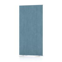 Impulse Plus Oblong 1500/800 Floor Free Standing Screen Sky Blue Fabric Light Grey Edges