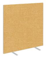 Impulse Plus Oblong 1500/1000 Floor Free Standing Screen Beige Fabric Light Grey Edges