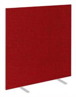 Impulse Plus Oblong 1500/1000 Floor Free Standing Screen Burgundy Fabric Light Grey Edges