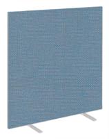 Impulse Plus Oblong 1500/1000 Floor Free Standing Screen Sky Blue Fabric Light Grey Edges