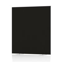Impulse Plus Oblong 1500/1400 Floor Free Standing Screen Black Fabric Light Grey Edges