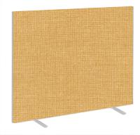 Impulse Plus Oblong 1500/1500 Floor Free Standing Screen Beige Fabric Light Grey Edges