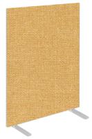 Impulse Plus Oblong 1200/600 Floor Free Standing Screen Beige Fabric Light Grey Edges