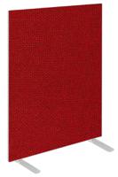 Impulse Plus Oblong 1200/600 Floor Free Standing Screen Burgundy Fabric Light Grey Edges