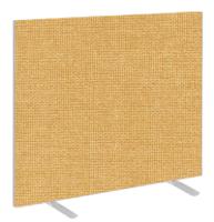 Impulse Plus Oblong 1200/1000 Floor Free Standing Screen Beige Fabric Light Grey Edges