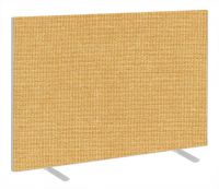 Impulse Plus Oblong 1200/1600 Floor Free Standing Screen Beige Fabric Light Grey Edges