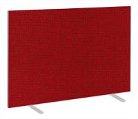 Impulse Plus Oblong 1200/1600 Floor Free Standing Screen Burgundy Fabric Light Grey Edges