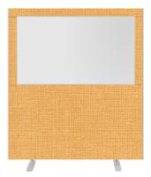 Impulse Plus Clear Half Vision 1800/1600 Floor Free Standing Screen Beige Fabric Light Grey Edges