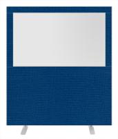 Impulse Plus Clear Half Vision 1800/1600 Floor Free Standing Screen Powder Blue Fabric Light Grey Edges