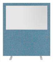 Impulse Plus Clear Half Vision 1800/1600 Floor Free Standing Screen Sky Blue Fabric Light Grey Edges