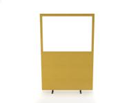 Impulse Plus Clear Half Vision 1800/1200 Floor Free Standing Screen Beige Fabric Light Grey Edges