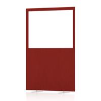 Impulse Plus Clear Half Vision 1800/1200 Floor Free Standing Screen Burgundy Fabric Light Grey Edges