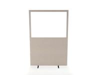 Impulse Plus Clear Half Vision 1800/1200 Floor Free Standing Screen Light Grey Fabric Light Grey Edges