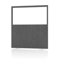 Impulse Plus Clear Half Vision 1650/1600 Floor Free Standing Screen Lead Fabric Light Grey Edges