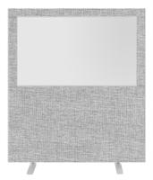Impulse Plus Clear Half Vision 1650/1600 Floor Free Standing Screen Light Grey Fabric Light Grey Edges