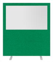 Impulse Plus Clear Half Vision 1650/1600 Floor Free Standing Screen Palm Green Fabric Light Grey Edges