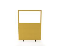 Impulse Plus Clear Half Vision 1650/1200 Floor Free Standing Screen Beige Fabric Light Grey Edges