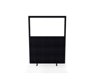 Impulse Plus Clear Half Vision 1650/1200 Floor Free Standing Screen Black Fabric Light Grey Edges