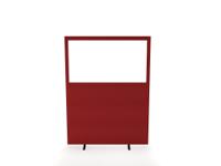 Impulse Plus Clear Half Vision 1650/1200 Floor Free Standing Screen Burgundy Fabric Light Grey Edges